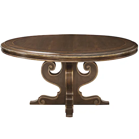 Round Dining Table with Scroll Detail